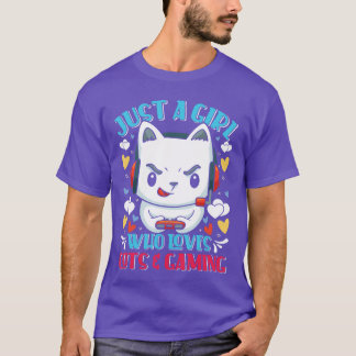 Camiseta Apenas uma garota que ama gatos e jogadoras Mulher