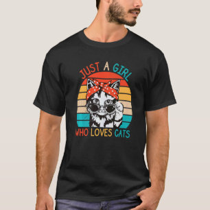 Camiseta Apenas Uma Garota Que Ama Gatos Gato Fofo 4