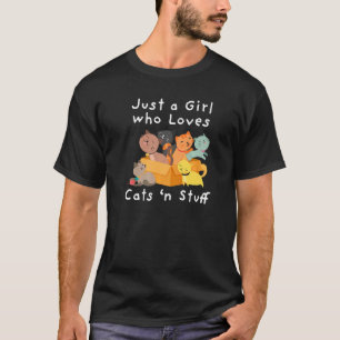 Camiseta Apenas uma Garota que Ama Gatos - Gato Fofo para M