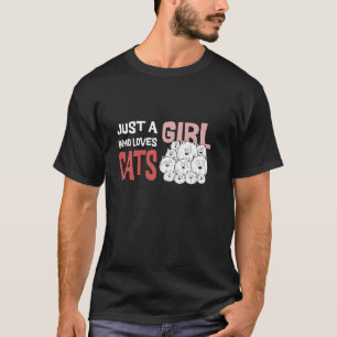 Camiseta Apenas uma Garota que Ama Gatos Mercadoria de Aman