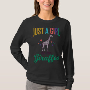 Camiseta Apenas uma garota que ama girafas desenho vetorial
