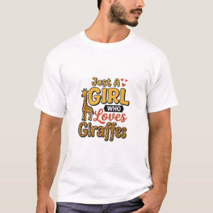 Camiseta Apenas Uma Garota Que Ama Girafas Vetor Vintage De