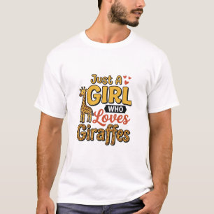 Camiseta Apenas Uma Garota Que Ama Girafas Vetor Vintage De