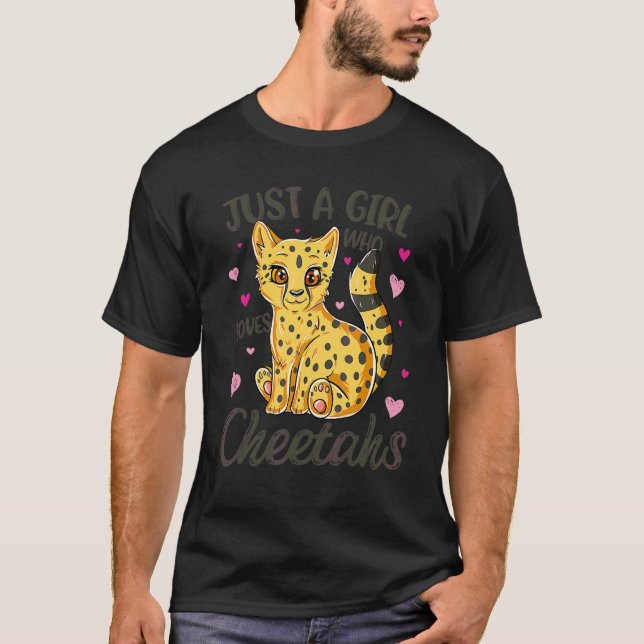 Camiseta Apenas Uma Garota Que Ama Guepardos Mulheres Guepa (Frente)