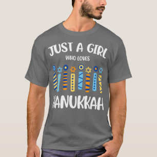Camiseta Apenas uma garota que ama Hanukkah judeu Chanukah