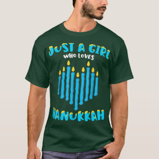Camiseta Apenas uma garota que ama Hanukkah judeu Chanukah