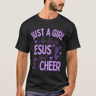 Camiseta Apenas Uma Garota Que Ama Jesus E Cheer Cheerleadi