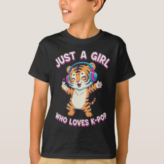 Camiseta Apenas uma Garota que Ama K-Pop Tiger