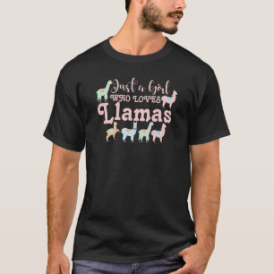 Camiseta Apenas Uma Garota Que Ama Lhamas Animal Fofo Para