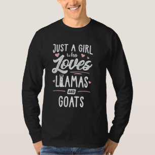 Camiseta Apenas Uma Garota Que Ama Lhamas E Cabras Presente