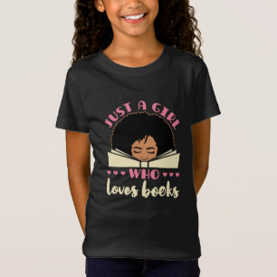 Camiseta Apenas uma garota que ama livros afro-americanos