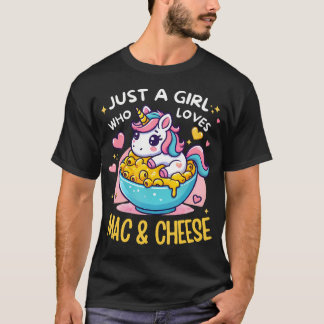 Camiseta Apenas Uma Garota Que Ama Macarrão Com Queijo Unic