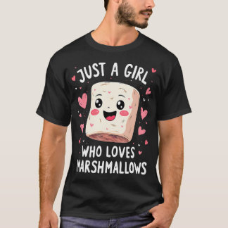 Camiseta Apenas Uma Garota Que Ama Marshmallows Amor de Mar