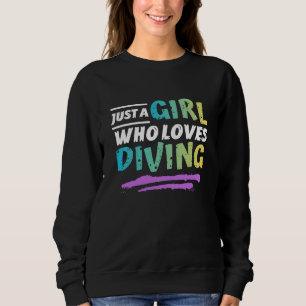 Camiseta apenas uma garota que ama mergulhar