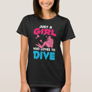 Camiseta Apenas Uma Garota Que Ama Mergulhar Adesivo de Mer