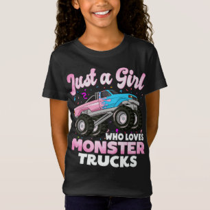 Camiseta Apenas uma garota que ama monstros caminhões linda