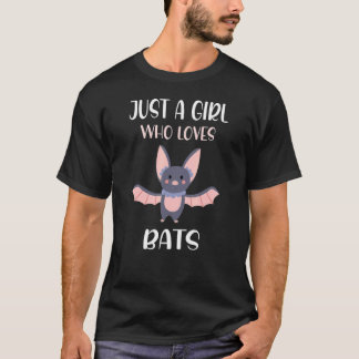 Camiseta Apenas Uma Garota Que Ama Morcegos I Morcego Fofo 