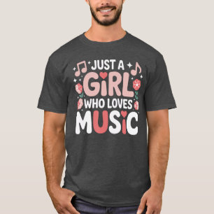 Camiseta Apenas Uma Garota Que Ama Música Músico Retro meni