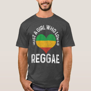 Camiseta Apenas Uma Garota Que Ama Música Reggae Rastafari 