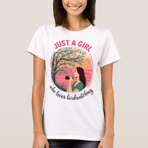 Camiseta Apenas uma garota que ama o beija-flor assistindo