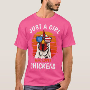 Camiseta Apenas uma garota que ama o Desenho de Galinha
