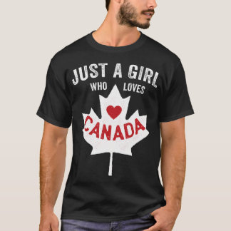 Camiseta Apenas Uma Garota Que Ama O Dia Do Canadá Dominion
