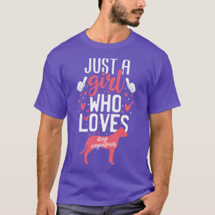 Camiseta Apenas uma garota que ama o Dogo Argentinos