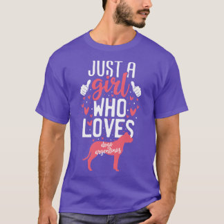 Camiseta Apenas uma garota que ama o Dogo Argentinos