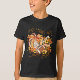Camiseta Apenas Uma Garota Que Ama o Futebol de Abóbora de