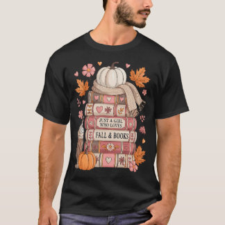 Camiseta Apenas Uma Garota Que Ama o Livro de Outono Leitur