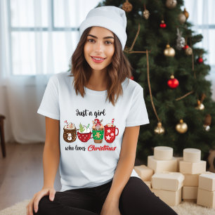 Camiseta Apenas Uma Garota Que Ama O Natal Fofo Moderno