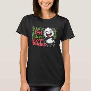 Camiseta Apenas Uma Garota Que Ama Pandas, Amante De Animai