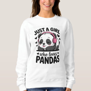 Camiseta Apenas Uma Garota Que Ama Pandas Fofa Kawaii Panda