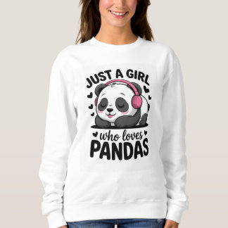 Camiseta Apenas Uma Garota Que Ama Pandas Fofa Kawaii Panda