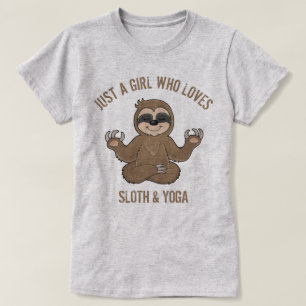 Camiseta Apenas uma garota que ama preguiça e yoga, preguiç