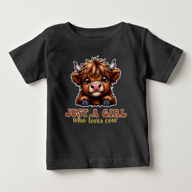 Camiseta Apenas Uma Garota Que Ama Presente de Vaca das Ter (Frente)