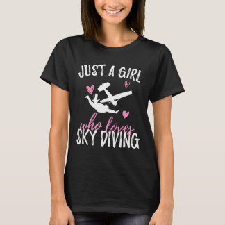 Camiseta Apenas Uma Garota Que Ama Pular De Avião Para Mulh