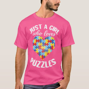 Camiseta Apenas Uma Garota Que Ama Puzzles Quebra-Cabeça
