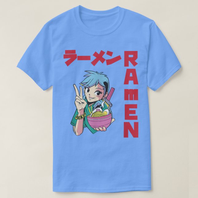 Camiseta Apenas uma garota que ama Ramen Anime Bowl Kawaii  (Frente do Design)