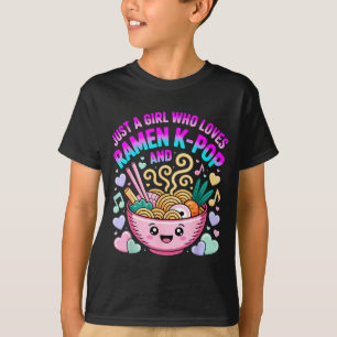 Camiseta Apenas Uma Garota Que Ama Ramen E K-p Girl Kp K P