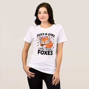 Camiseta Apenas Uma Garota Que Ama Raposas Citação Rosa Fof