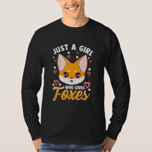 Camiseta Apenas Uma Garota Que Ama Raposas Meninas Garotas
