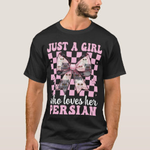 Camiseta Apenas Uma Garota Que Ama Seu Gato Persa Rosa Coqu