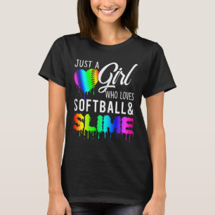 Camiseta Apenas Uma Garota Que Ama Softball E Slime Camiset