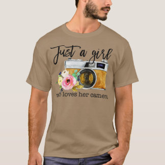 Camiseta Apenas uma garota que ama sua câmera; Fotógrafo