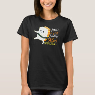 Camiseta Apenas Uma Garota Que Ama Sushi E Karatê