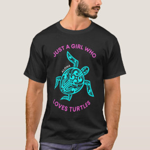 Camiseta Apenas uma garota que ama tartarugas Tribal Hawaia