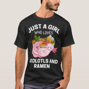 Camiseta Apenas uma garota que ama tolos e crianças ramen k