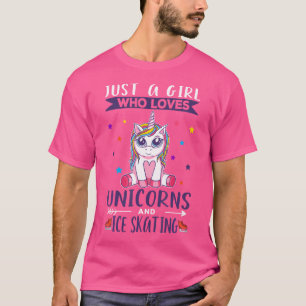 Camiseta Apenas Uma Garota Que Ama Unicórnios E Patinação N