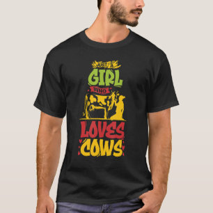 Camiseta Apenas Uma Garota Que Ama Vacas Animal Para Mulh
